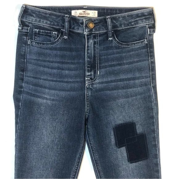 Hollister High Rise Super Skinny Jeans with Patches 0 / 24 - Picture 7 of 12